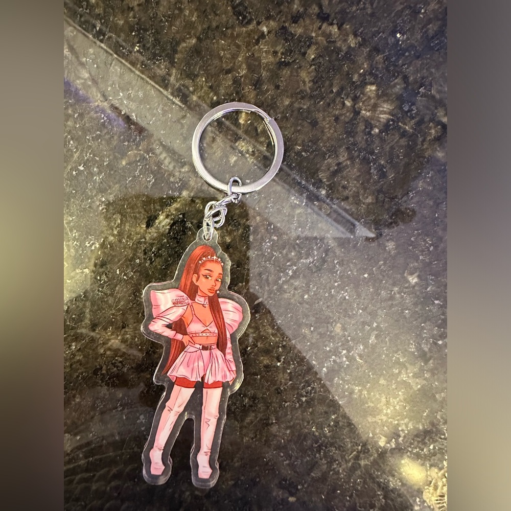 Ariana Grande Sweetener / Thank U, Next Tour - Pink/Maroon Outfit Keychain